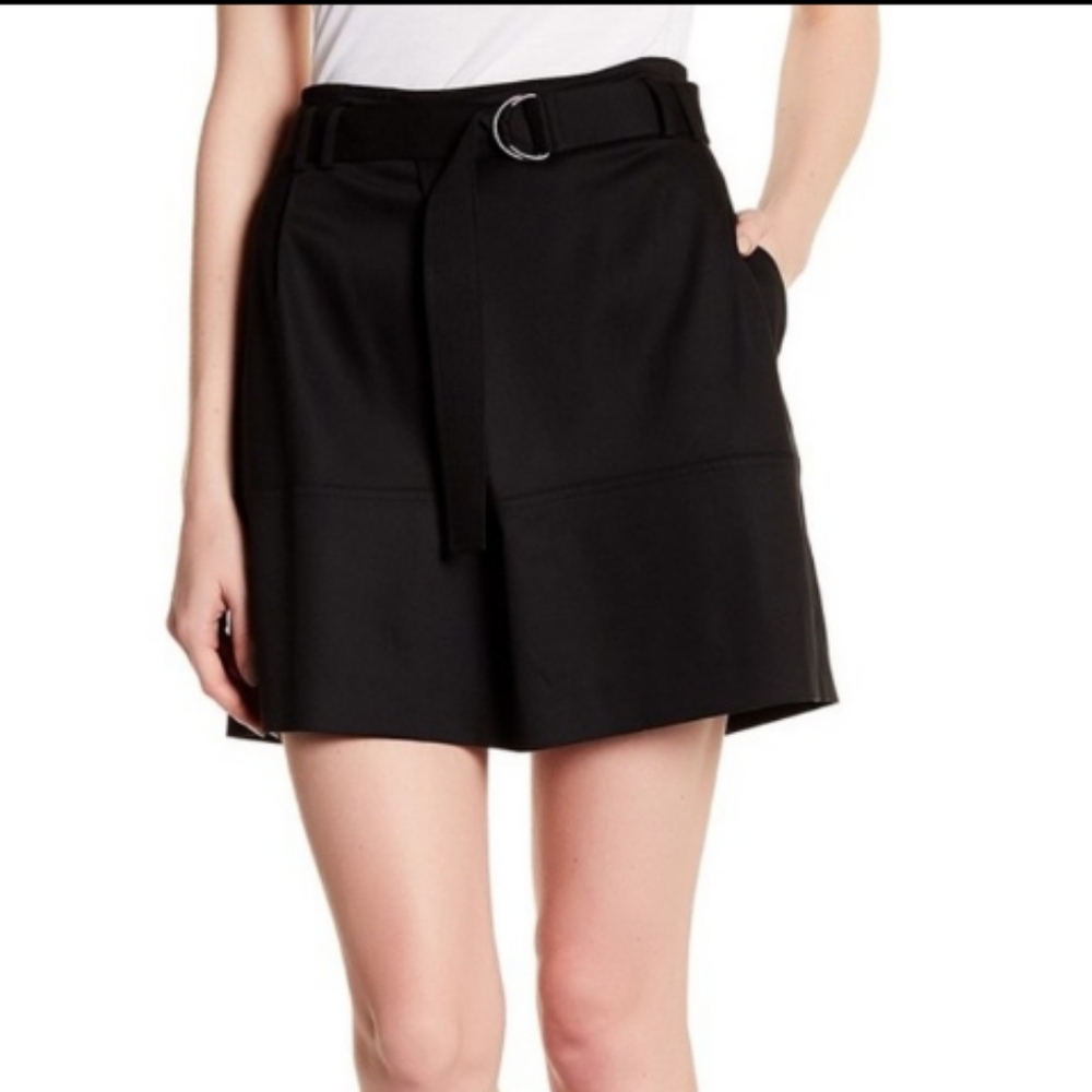 Vince Belted Mini Skirt Black